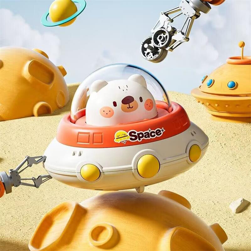 New Spaceship Shape Inertia Pull Back Car Toy Cartoon Cars Mini Vehicles Press and Go Spaceship Toy Car Kindergarten Toys