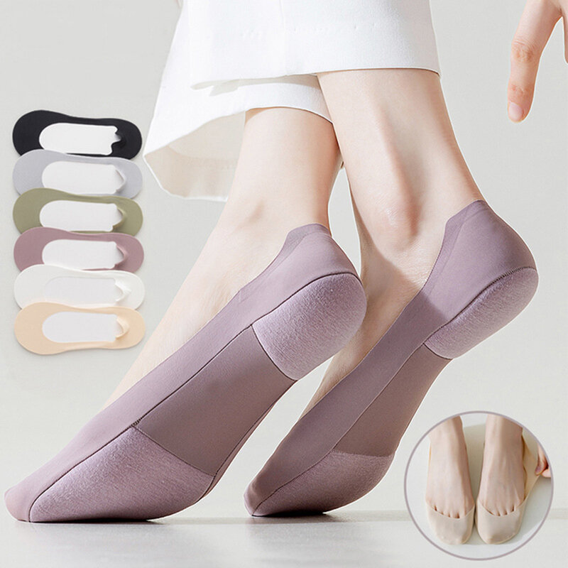 1 Pair High Quality Matching Casual Socks Women Invisible Low Cut Sock Breathable Non-slip Comfortable Boat Socks
