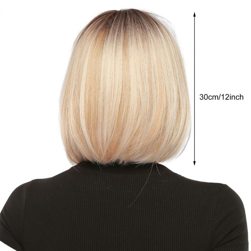 Short Bob Wig With Bangs Synthetic Heat Resistant Wig Natural Hair Looking