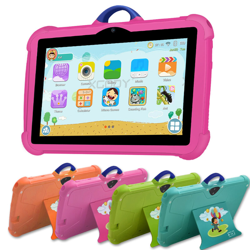 BDF 7 Cal dzieci Tablet czterordzeniowy Android 13 4GB i 64GB WiFi Bluetooth oprogramowanie edukacyjne zainstalowany 5G WiFi 4000mAh bateria