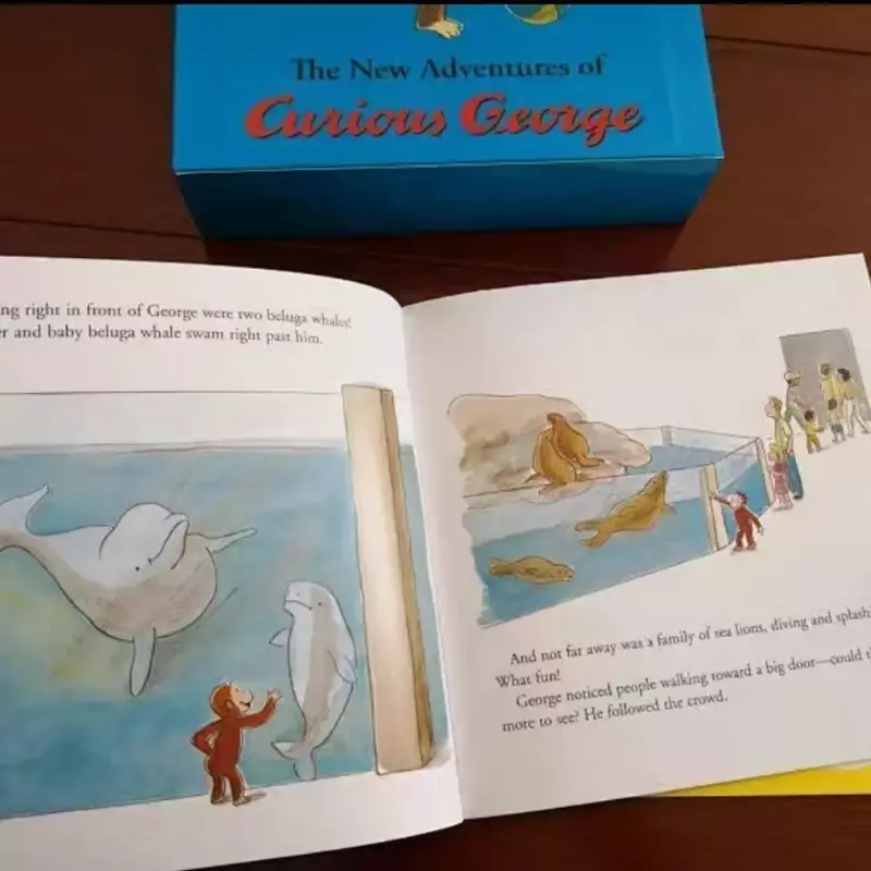 Curious Monkey and George Story Book for Children, livros de histórias famosas para crianças, educação infantil, 16 livros/set