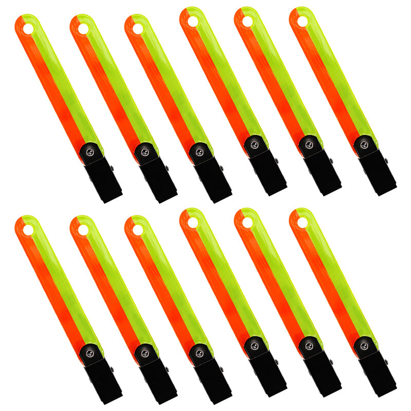 Clip caccia Trail PVC fluorescente caccia Clip in metallo 12/Pack Clip pennarello riflettente puntine Trail Marker caccia