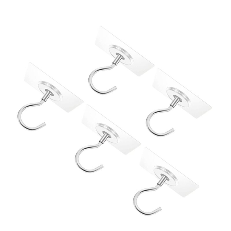 1-10pcs Adhesive Hooks Ceiling Strong Bearing Sticky Rack Kitchen Wall Key Hangers for Hanging Plant Wind Chimes Lights