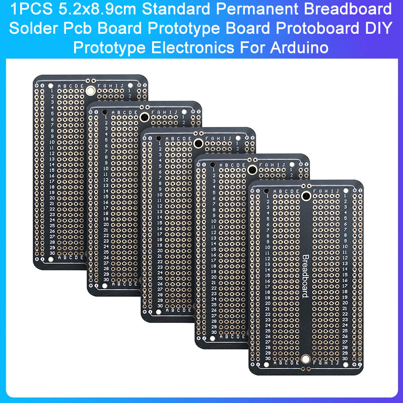 1 buah papan sirkuit Solder papan sirkuit permanen standar 5.2x8.9cm papan prototipe Diy elektronik prototipe UNTUK Arduino