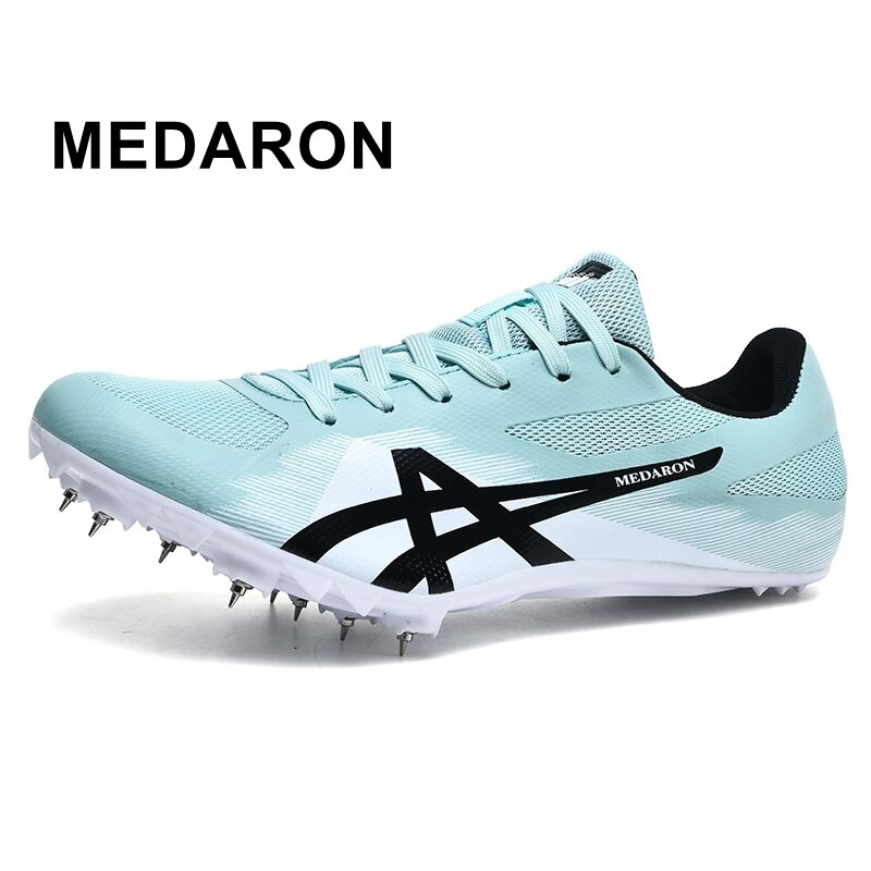 MEDARON Men Women Track Field 8 Spikes Sprint Sneaker Professional Athletic Nails Short Running Training Speed Sneakers