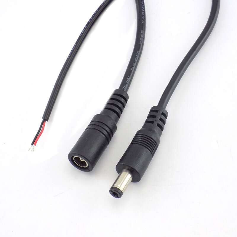 Câble d'extension pour bande lumineuse LED CCTV, connecteur mâle et femelle, câble adaptateur, alimentation, 22AWG, DC 12V, 3A, 5.5x2.1mm