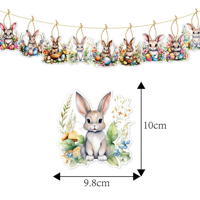 Pendurado Easter Bunny Tree Ornamento, Festa da Páscoa Decorar, Tag