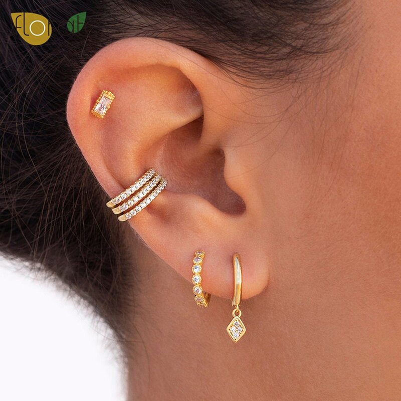 925 Sterling Silver Ear Needle Fashion Light Luxury Hoop Earrings Gold Series Exquisite Earrings for Women  Jewelry Party Gifts