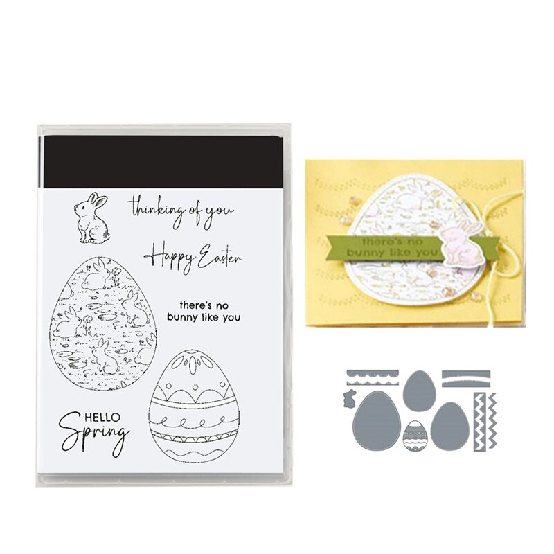 Hadiah Paskah untuk pembuatan kartu, Kit Aksesori dekorasi silikon kartu kerajinan Scrapbooking DIY untuk hadiah (5783)