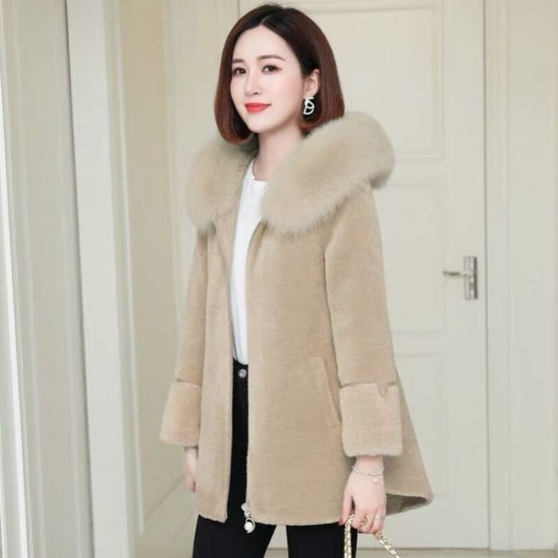 Donna nuovo stile vera pelliccia cappotto femminile giacca naturale inverno caldo signore volpe capispalla giacche con cappuccio G359