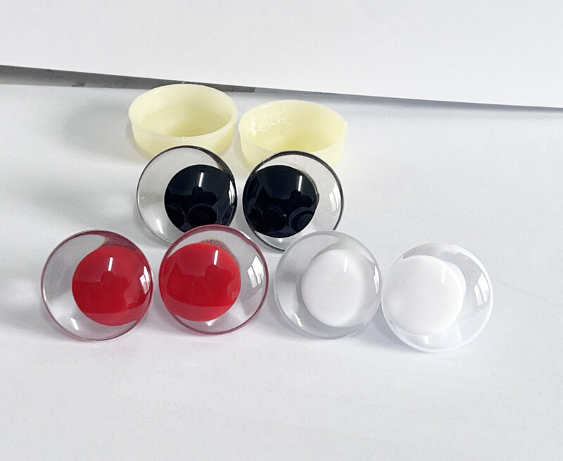 20pcs  NEW  12mm 14 16 18 20 25 30mm  3D Comical round Clear white black red pupiltoy  eyes strange eyes with hard washer