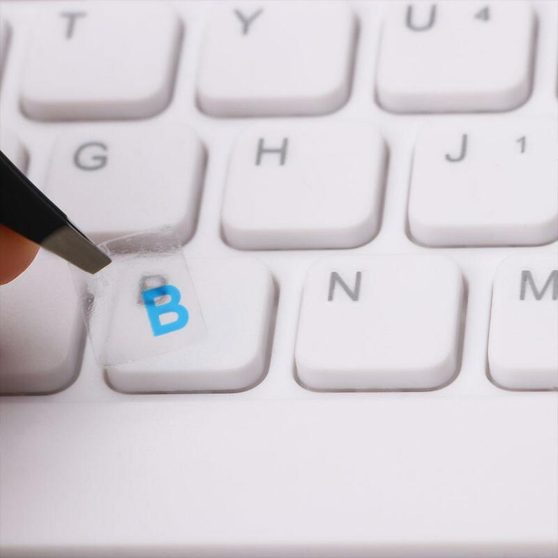 Russische transparente Tastatur Aufkleber Russland Layout Alphabet schwarz weiß Etikett Buchstaben für Notebook Computer PC Laptop