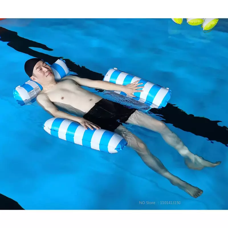 Rede de água reclinável inflável flutuante colchão natação mar anel piscina festa brinquedo lounge cama para natação