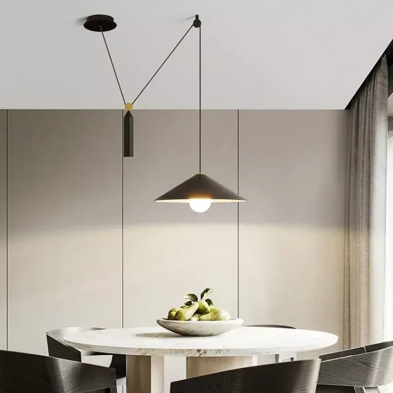 Nordic LED Pendant Light, Criativo Lifting Designer Chandelier for Dining Room, Sala de estar, Sala de estudo, Home Decor, Luminária
