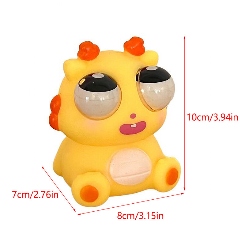 New Cartoon Cute Dragon Doll Eyeballs Squeeze Pinch Toys Vent Toys Stress Relief Explosive Eyes Prank Funny Relieve Anxiety Toys