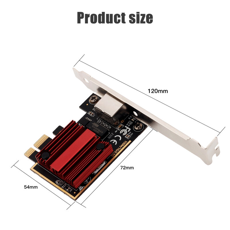 2500Mbps RJ45 Gigabit LAN Adapter PCI-E RTL8125B Expand Express Network Card Ethernet or Win7/8/10/11/Linux For PC