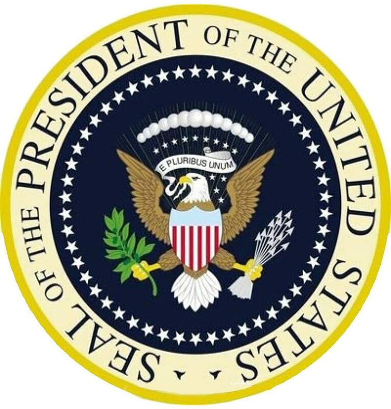 رئيس الولايات المتحدة ختم لافتة مستديرة ، زخرفة جدار القصدير ، 12 × 12 بوصة