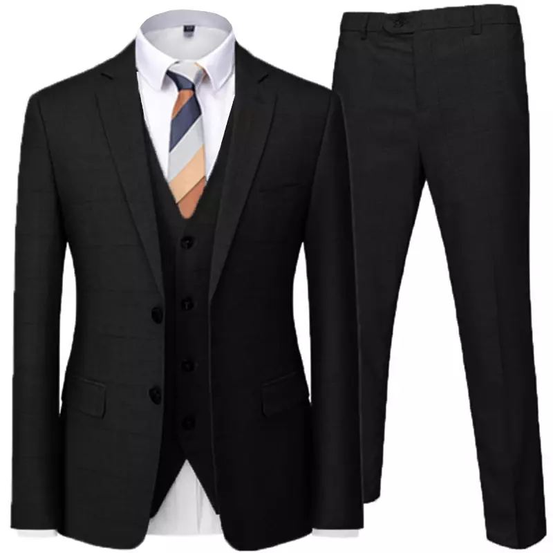 Blazer Jacke Hosen Weste/2023 Mode neue Herren lässig Boutique Business Britisch Plaid gestreiften Anzug Mantel Hose Weste