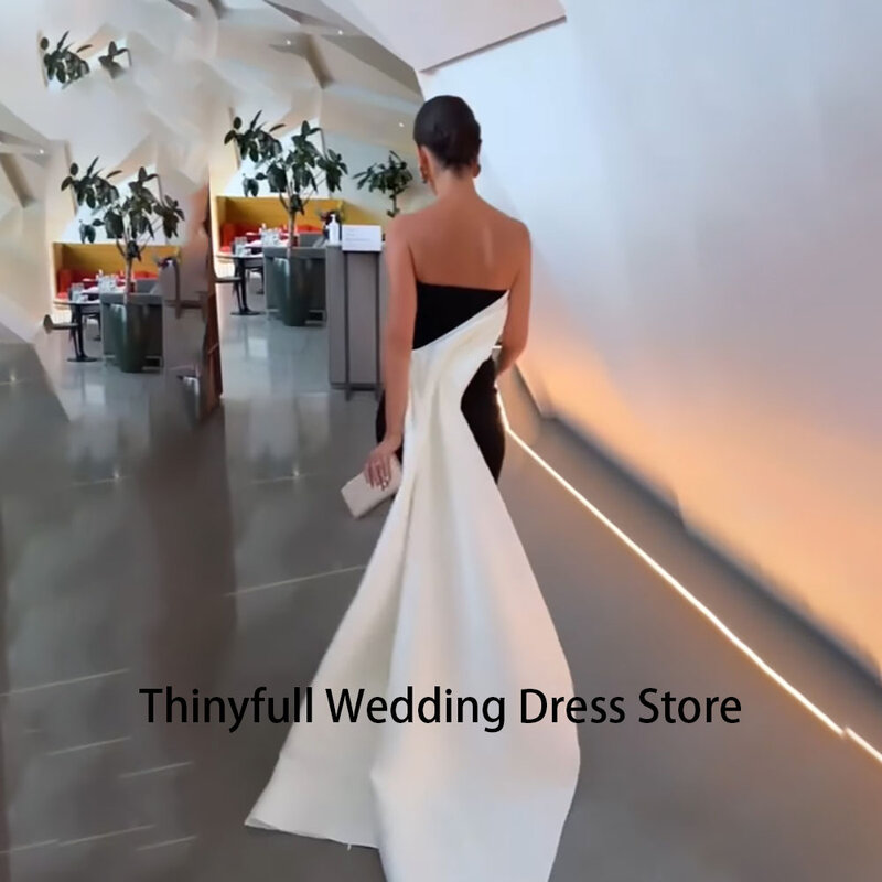 Thinyfull-Patchwork Sereia Vestidos, vestidos elegantes sem alças Prom, vestidos de festa com trem, Arábia Saudita Vestidos Formais