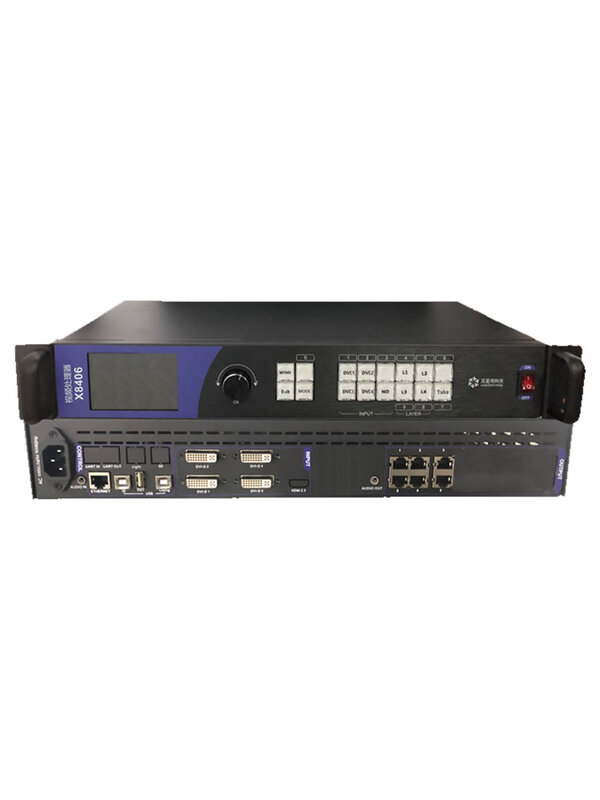 Linsn-módulo controlador de pared de vídeo, pantalla LED, procesador de vídeo, admite entrada de señal DVI, RGB, a todo Color, HUB75, X8406