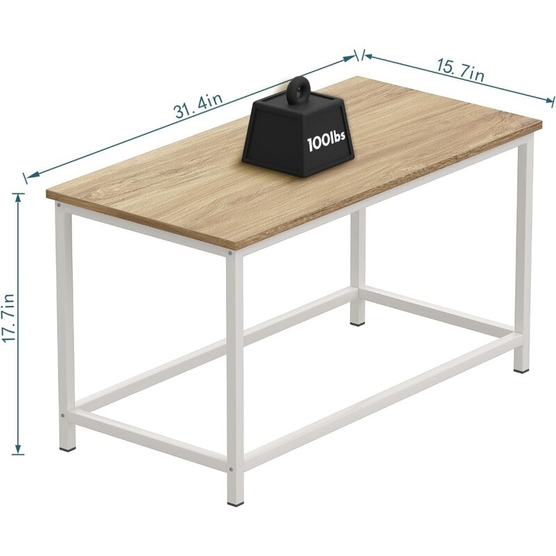 Kleiner rechteckiger Couch tisch, einfacher moderner minimalisti scher Mittel tisch mit offenem Design für kleine Räume, Couch tische