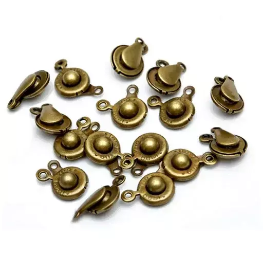 30Pcs / Bag 15x8mm Snap Clasps for Bracelets Necklace Jewelry Making Fastener Hooks Connector Charms Findings DIY Accessories
