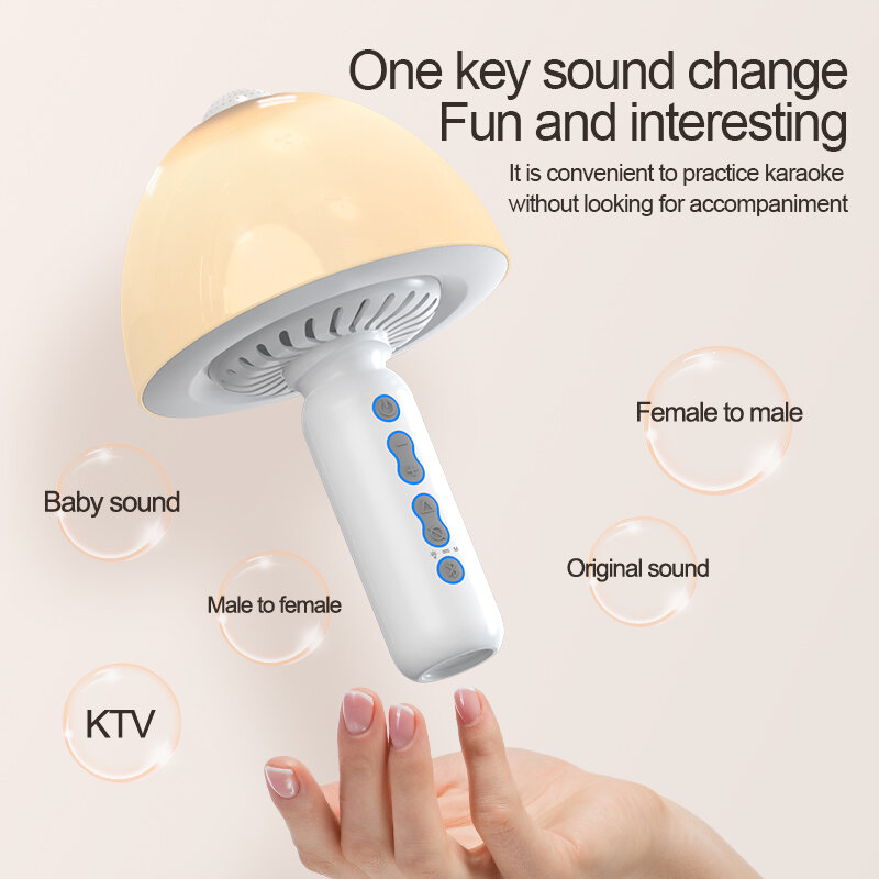 Mikrofon bezprzewodowy ręczny mikrofon odtwarzacz muzyki Karaoke śpiewanie rejestrator KTV dzieci mikrofon głośnik z bluetooth lampka nocna