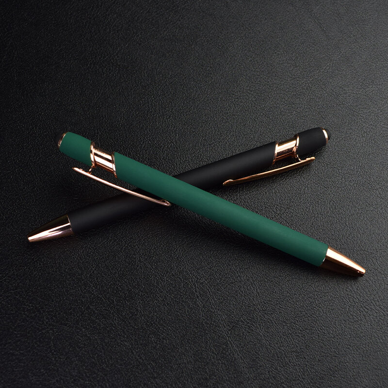 Bolígrafo con logotipo personalizado, pluma con nombre tallado, bolígrafos de negocios con impresión propia, regalo publicitario, accesorios de oficina