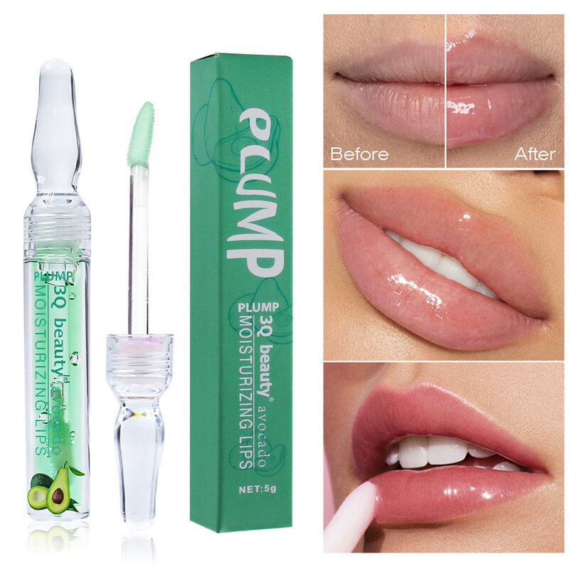 Hyaluronic Lip Enhancer Plumper Oil idratante Lip Gloss Anti-rughe che riduce le linee delle labbra cosmetici impermeabili per balsamo per le labbra
