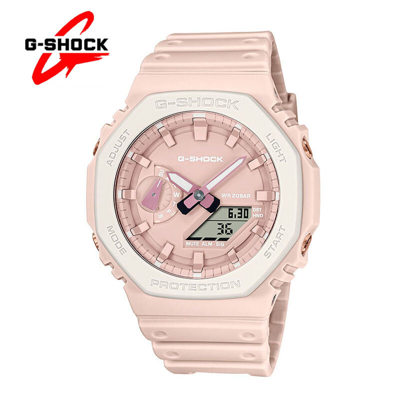 G-女性用クォーツ腕時計,デュアルディスプレイ,耐衝撃性,LEDダイヤル,カジュアル,多機能,アウトドアスポーツ,ga2100