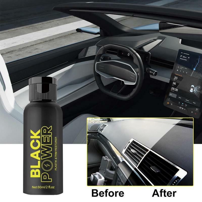 60ml Plastic Renovator Coating For Auto Plastic Rubber Repair Clean Restore Gloss Black Shine Seal Brighten Retread