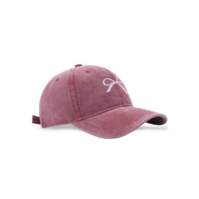 Cappello da baseball con fiocco ricamato da donna Cappello versatile con fiocco ricamato per l'estate Cappello traspirante per