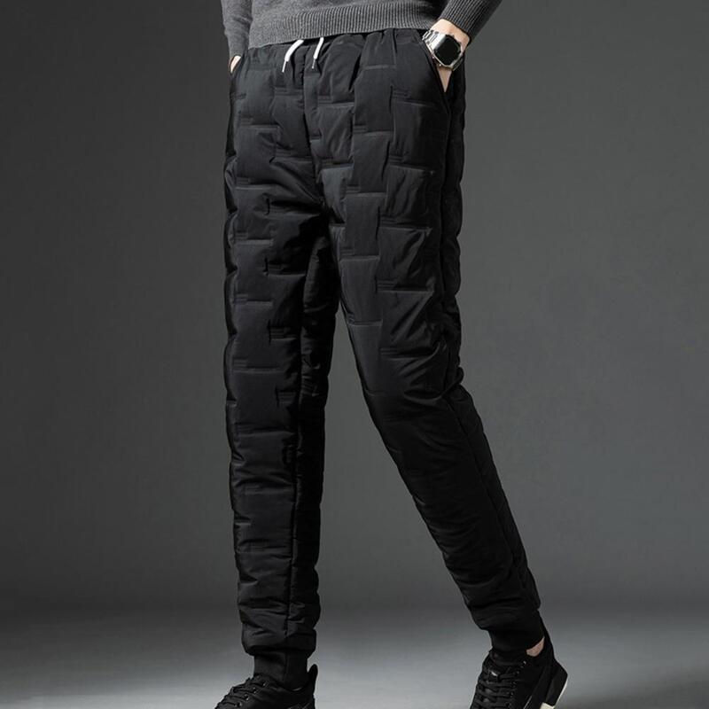 FjPockets-Pantalon d'hiver pour homme, taille élastique, poches assorties, grand