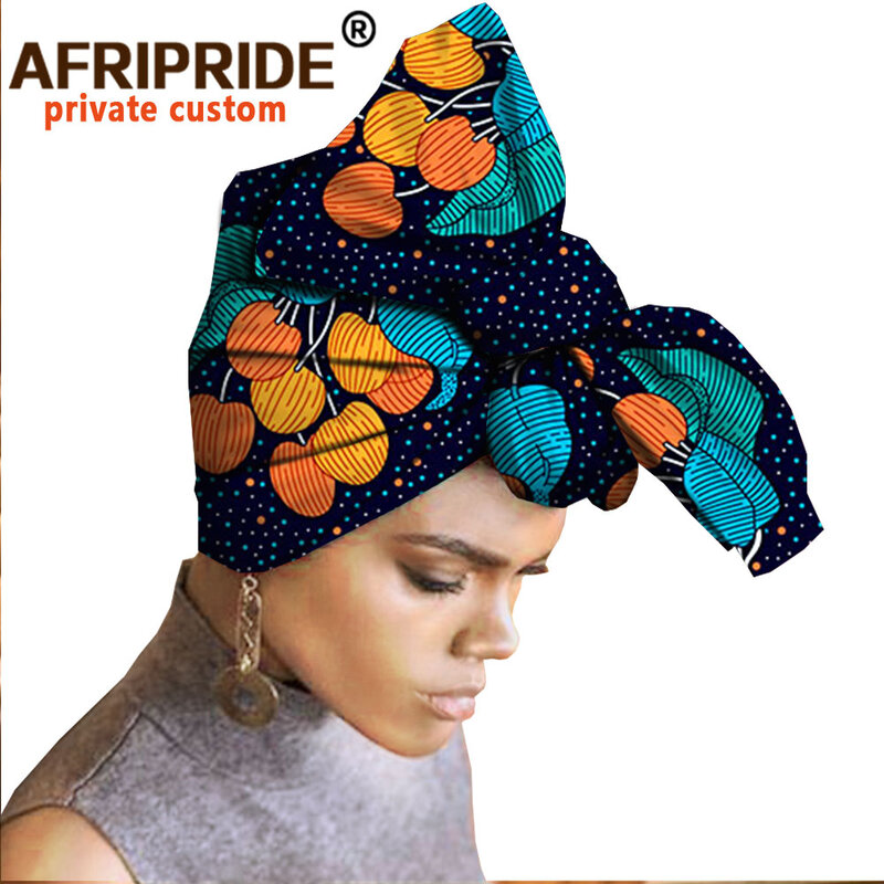 Hijab Afrika Ankara Motif untuk Wanita AFRIPRIDE Gaya Kasual Fashion 90Cm * 110Cm 100% Katun Batik Kualitas Tinggi A18h004
