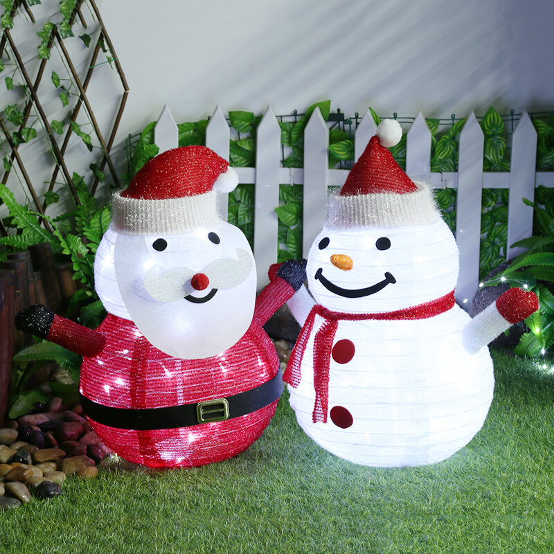 Muñeco de nieve de Papá Noel para decoración navideña, luz brillante impermeable con luz LED para exteriores, decoración de Navidad y Año Nuevo