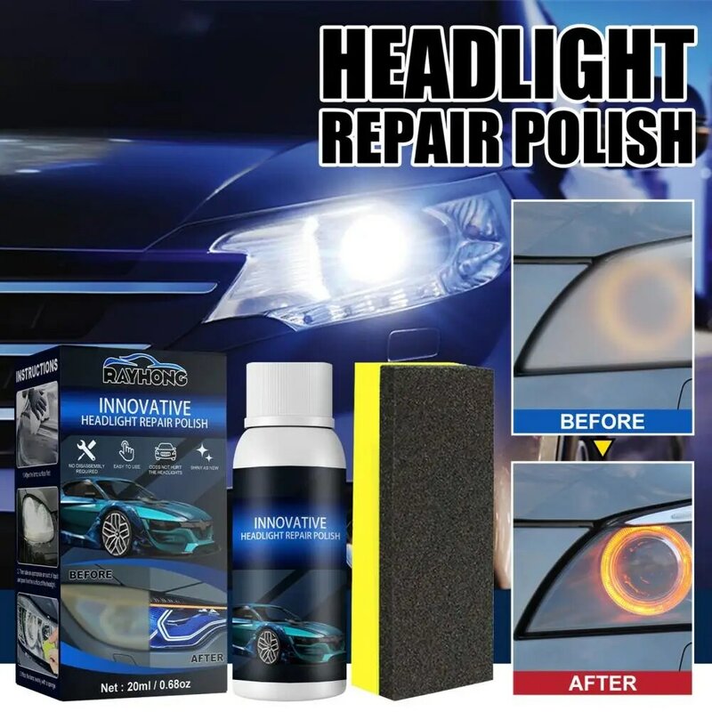 Lamp Repairing Agent for Automobile, Conveniente Lamp Repair Fluid with Sponge, Grande capacidade Beauty Supply
