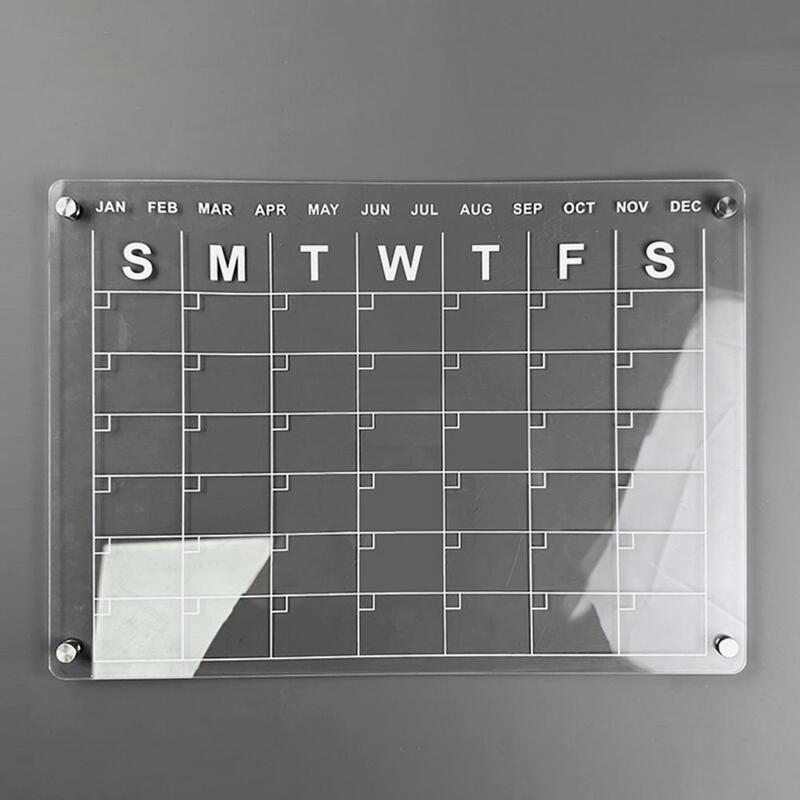Useful Erase Calendar Board No Trace Space-saving Lightweight Refrigerator Acrylic Magnetic Monthly And Weekly Calendar