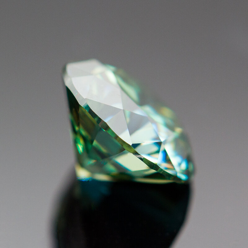 Moissanite Stone Gemstone Round Cut Yellow Green Colour Lab Created Diamond Advanced Jewelry Making Materials GRA Certificate