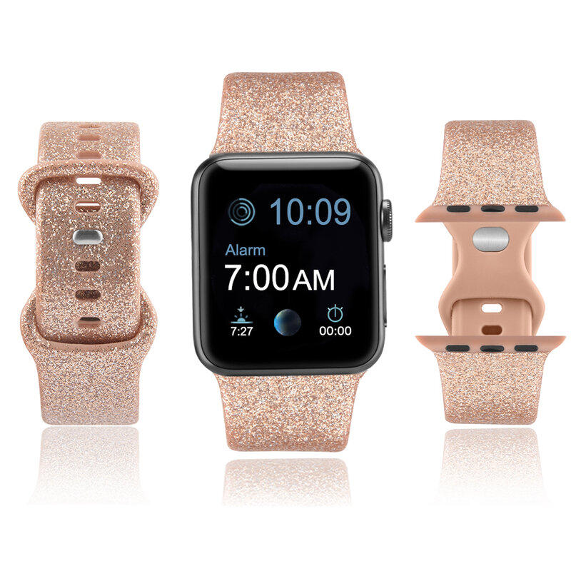 Pulseira de Silicone para Apple Watch, Correia para iWatch 8, 7, 6, 5, 4, 3, 2, SE, 42mm, 38mm, 44mm, 40mm, 41mm, 45mm, Relógio inteligente Correa
