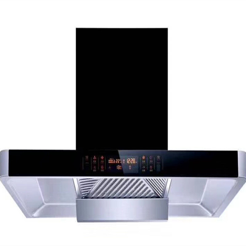 T-type Top Suction Range Hood Automatic Cleaning Range Hood European Touch Stainless Steel Free Spare Parts Commercial Household