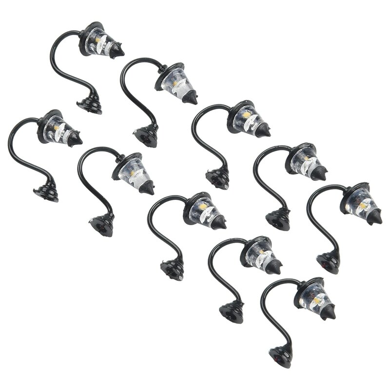 10pcs Complete Lamps For Building Set 3V 20mA Wall Lamps LED Street Lamps 1:87 AC/DC Compatible Garden Decoration Spare Parts