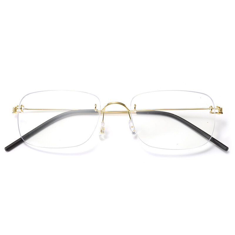 2024 New Vintage Rimless Luxury Square Photochromic Sunglasses for Women Square Metal Frame Anti Blue Light Glasses Men Uv400