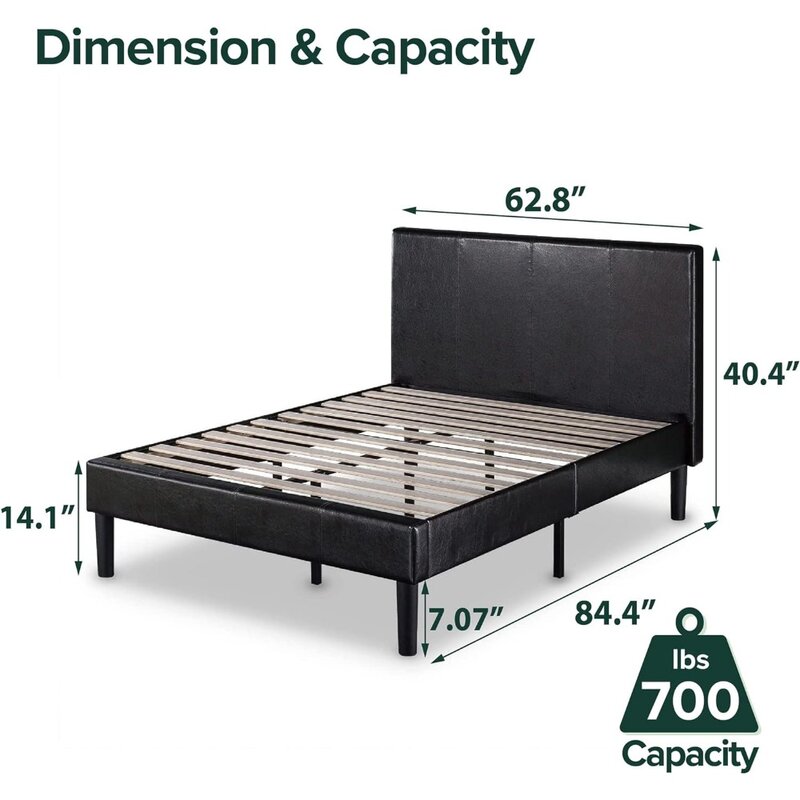 Gerard tempat tidur Platform berlapis kain kulit imitasi/alas bedak/alas bedak kayu/tanpa kotak pegas yang diperlukan