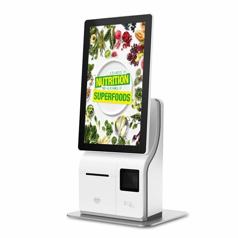 15. 6-calowy kiosk do samodzielnego zamówienia, samoobsługowy terminal z ekranem dotykowym 2K Android lub windows OSD, drukarka 58-80mm, skaner kodów kreskowych