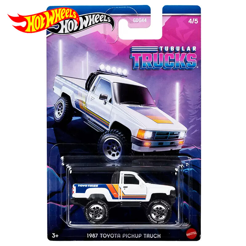 Hot Wheels-Carro Tubular Trucks 1987 Toyota Pickup Truck Brinquedos para Meninos, Liga Diecast 1:64, Presente do coletor, original
