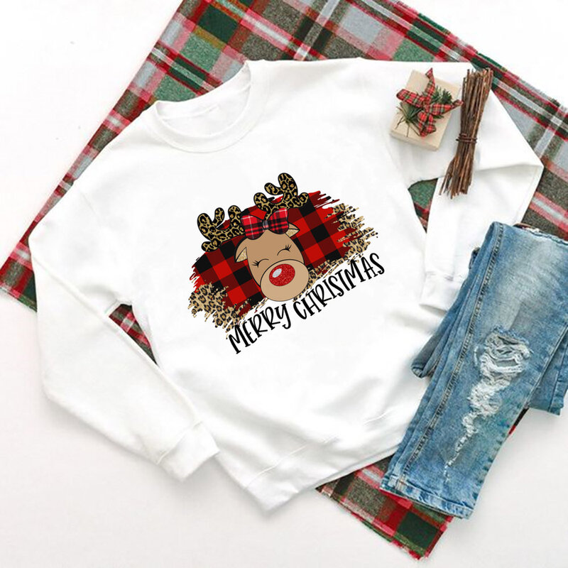 Женский свитшот с рисунком рождественской елки, смешная одежда для рождественской вечеринки, уличная одежда, женские топы, зимний праздничный пуловер для девочек