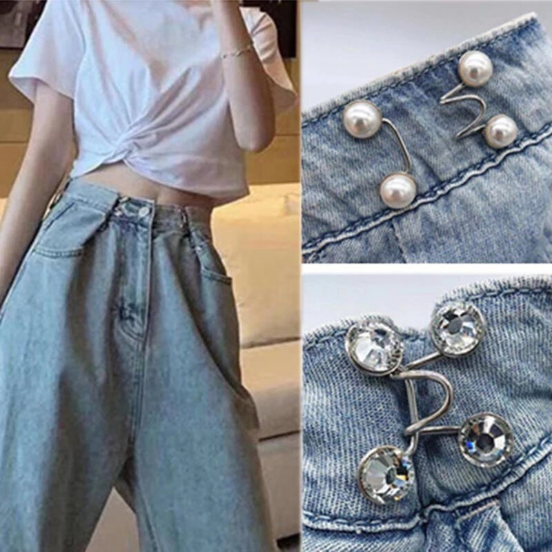 Women Skirt Pants Jeans Adjustable Waist Clip Metal Pins Clothing Accessories Sewing Women's Brooch Set Tighten Waist Brooches