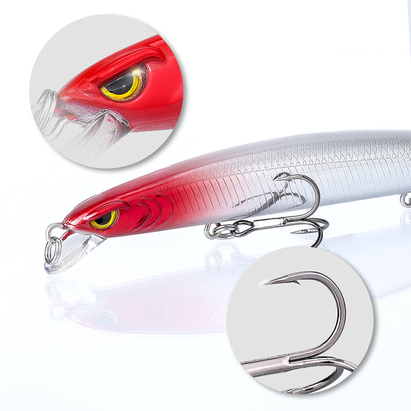 RUNCL 10/13/15ซม. Wobbler 3D ตาปลอมเหยื่อปลอมเทียมแบบแข็งอุปกรณ์ตกปลาสำหรับฤดูหนาว