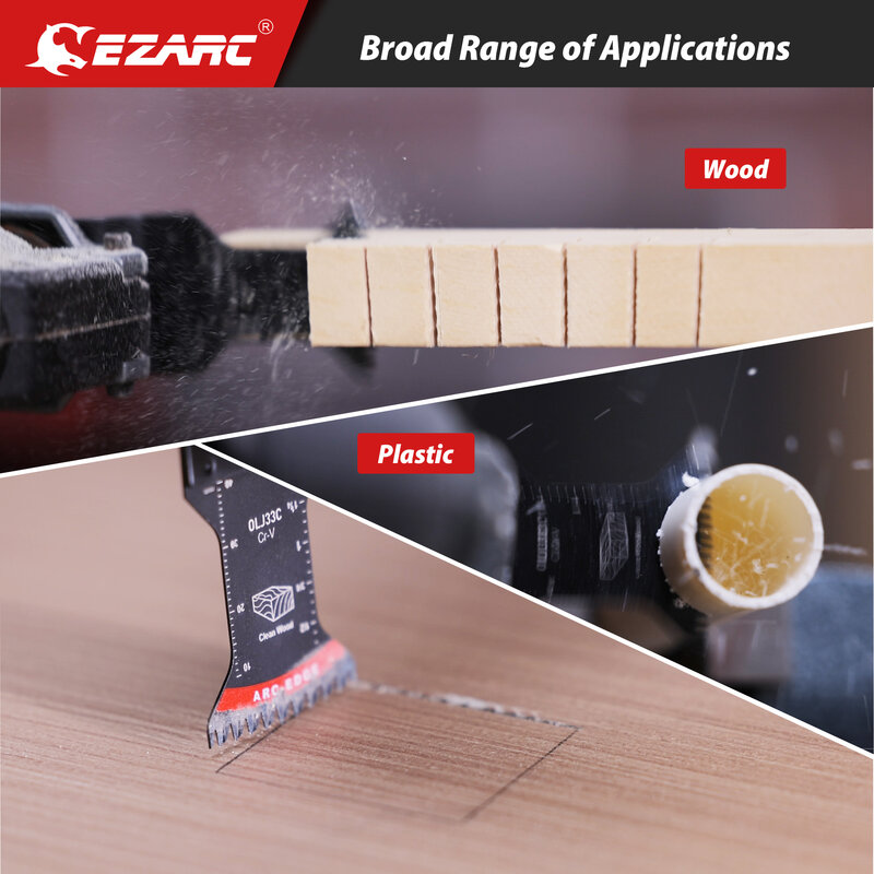EZARC Japanese Tooth Oscillating Saw Blade, 5PCS Arc Edge Oscillating Multitool Blades Clean Cut for Wood, Plastic