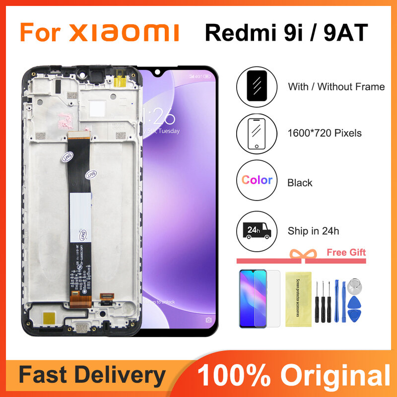 6.53 ''Original Für Xiaomi Redmi 9i Lcd Display Touchscreen Digitizer Montage Für Redmi 9AT M2006C3LII Display Mit Rahmen